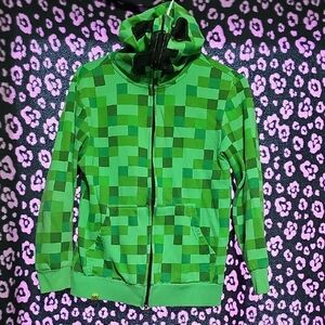 Lightweight Green Creeper Pixelated Hoodie MINECRAFT
